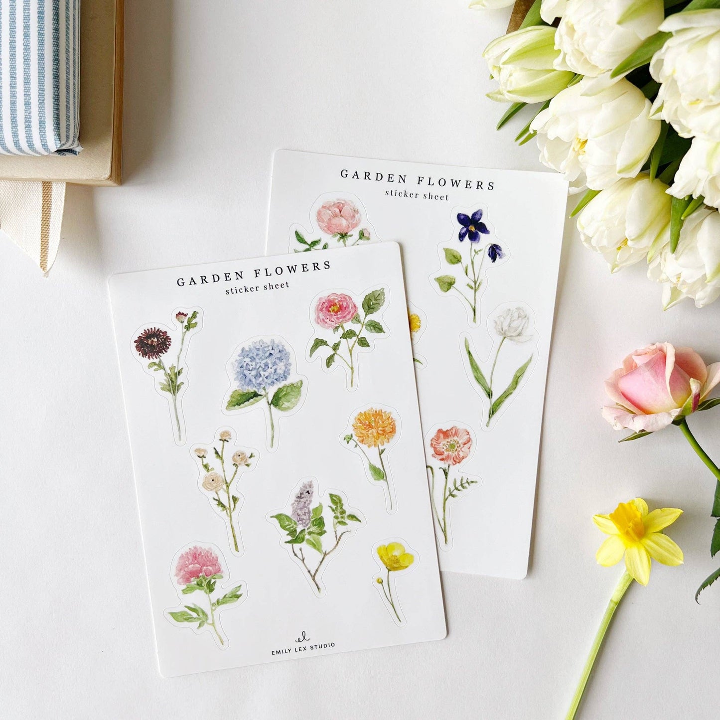 Emily Lex - Garden flowers sticker sheets