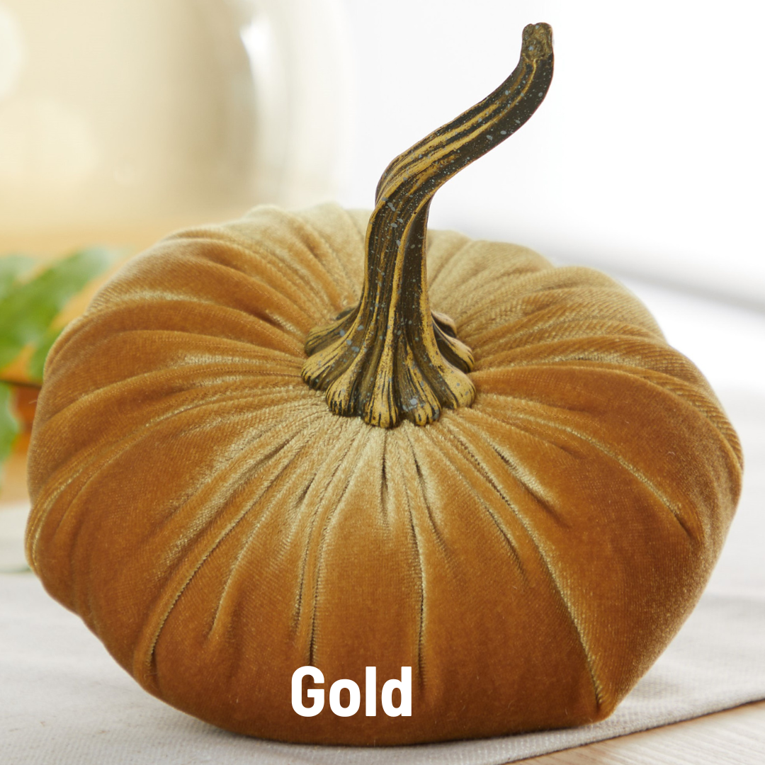 Your Heart's Content - USA Made - Pumpkin Large Velvet, Fall Decor: Luxe Clover Green