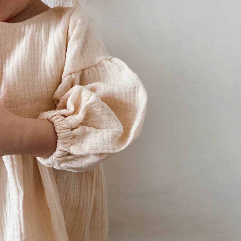 Annie & Charles® - Made in Austria - Organic cotton muslin dress NOAH: Cream