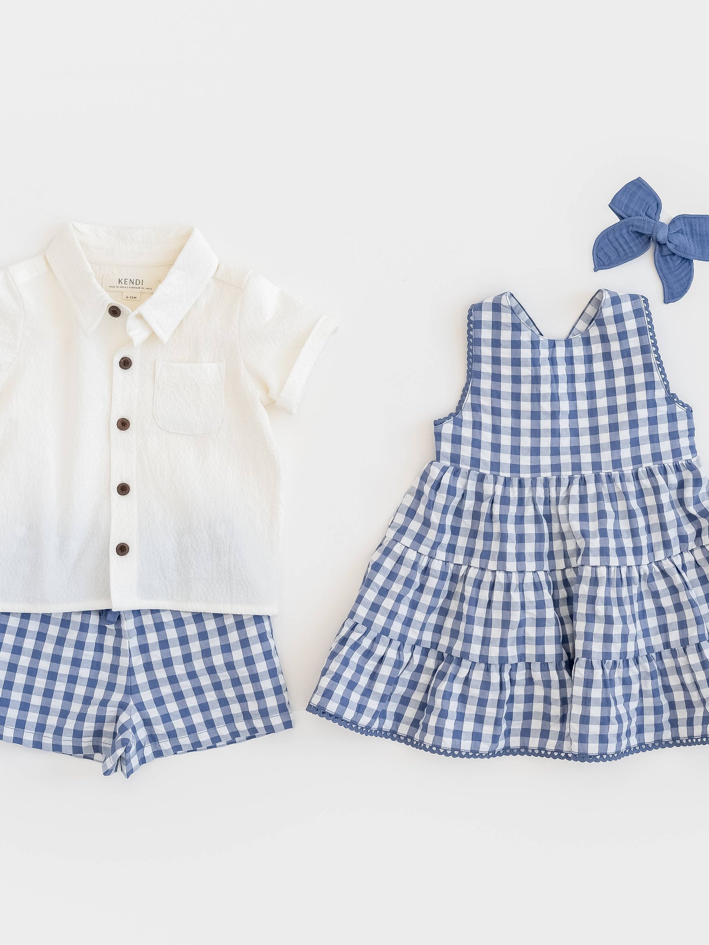 Colored Organics - Organic Zoey Seersucker Tiered Dress - Marino Gingham