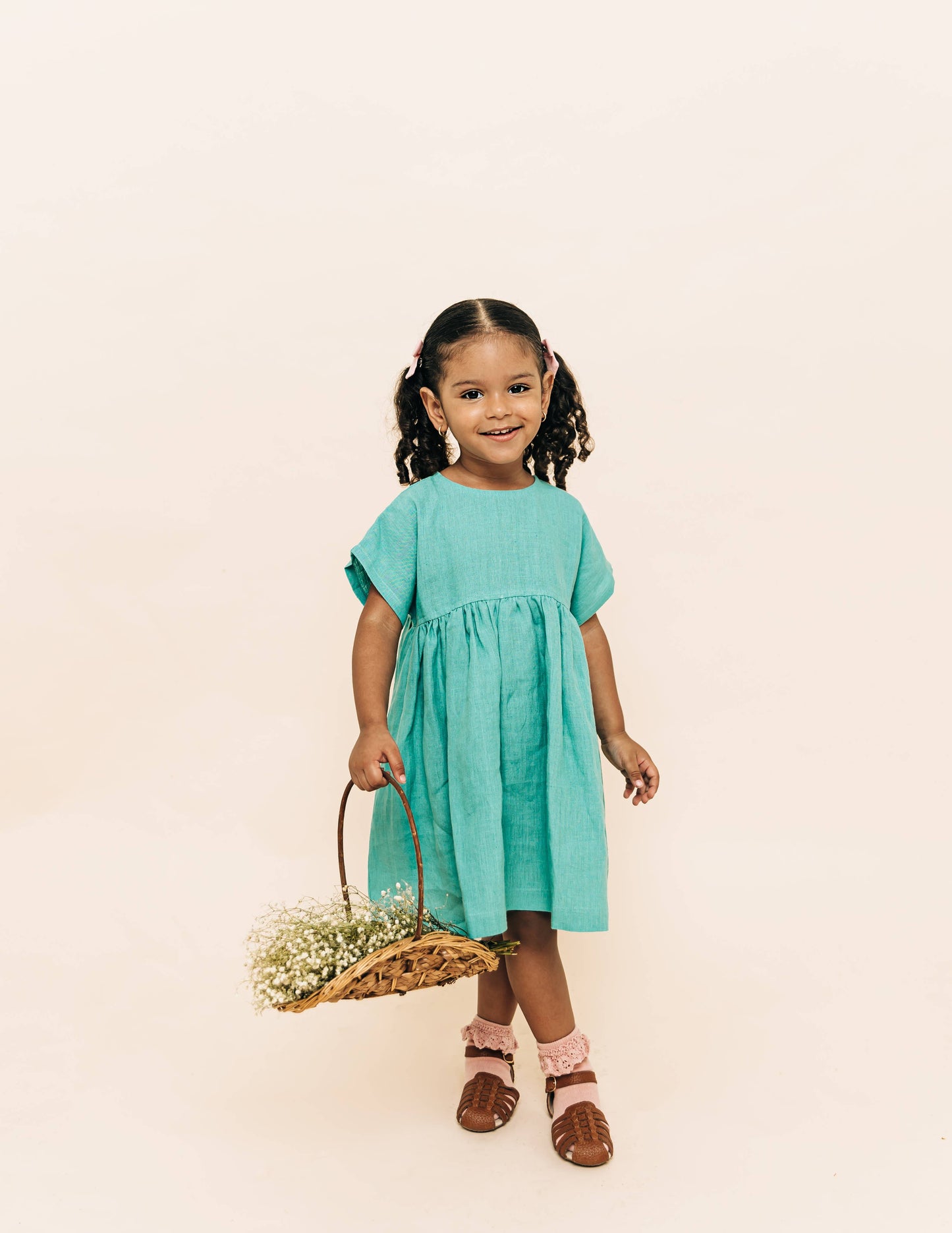 Linen Girl Dress: Mauve / 5T
