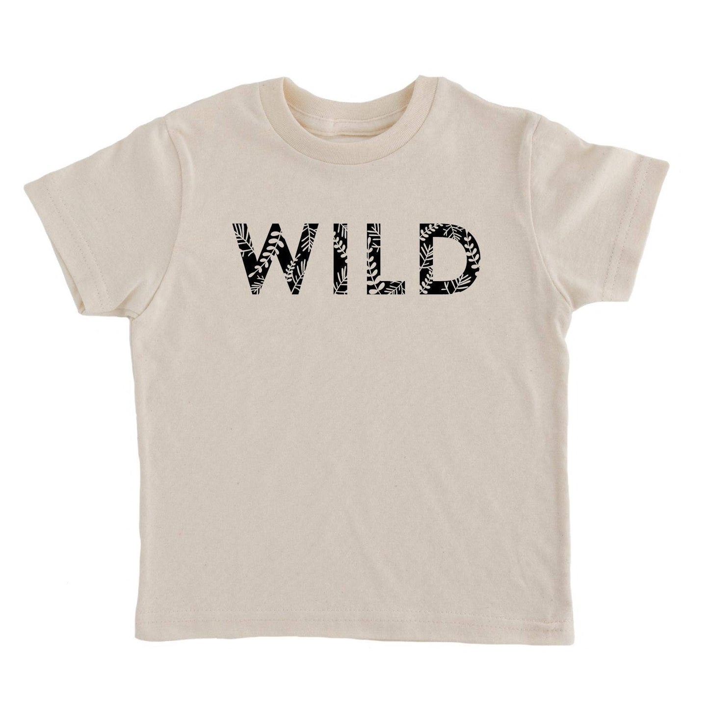Nature Supply Co. USA Made - Organic Cotton WILD T shirt- Kids Graphic Tee : Cream