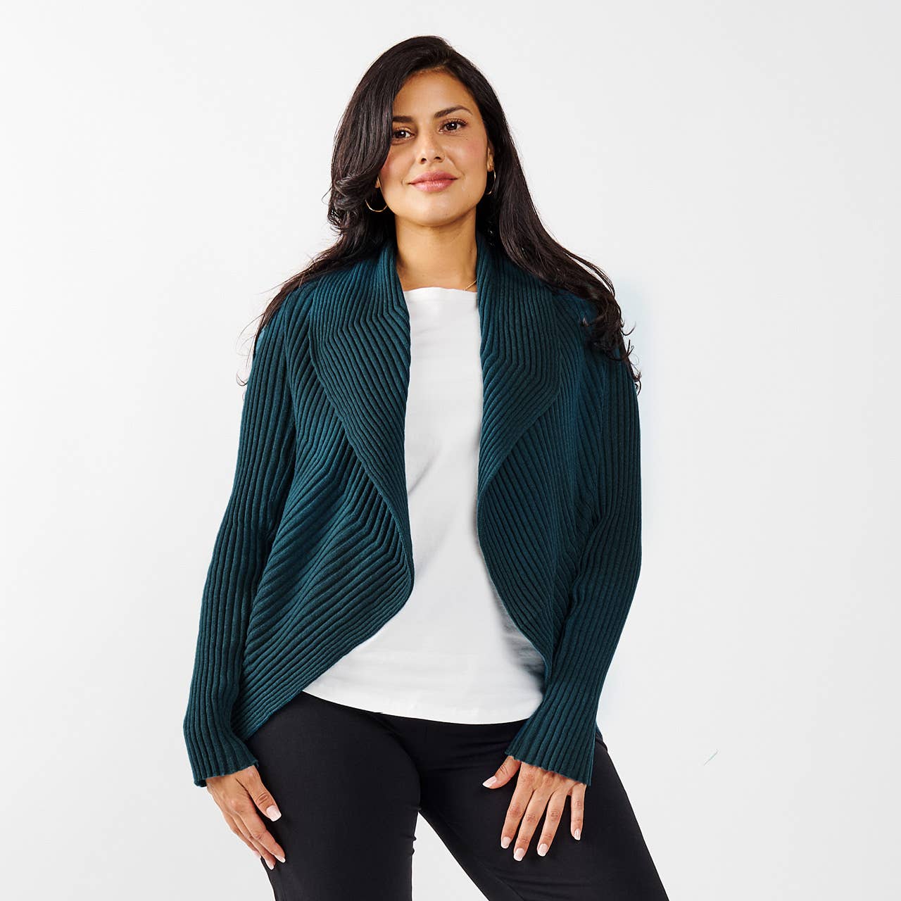 Organic Cotton - Ribbed Circle Sweater: Camel / L/XL