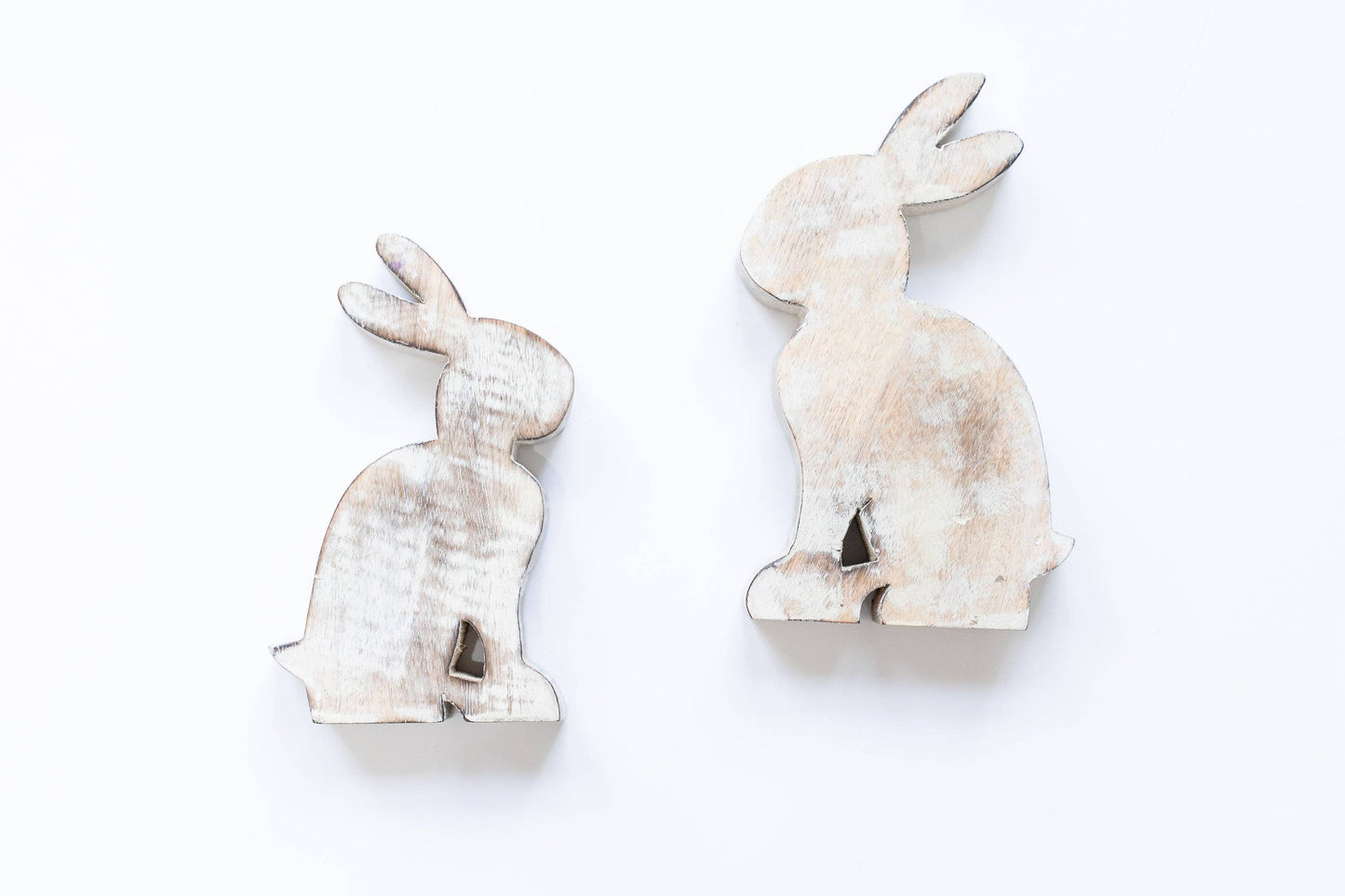 Rehab's Rope - White Washed Wooden Bunny-Small - Fair Trade Made