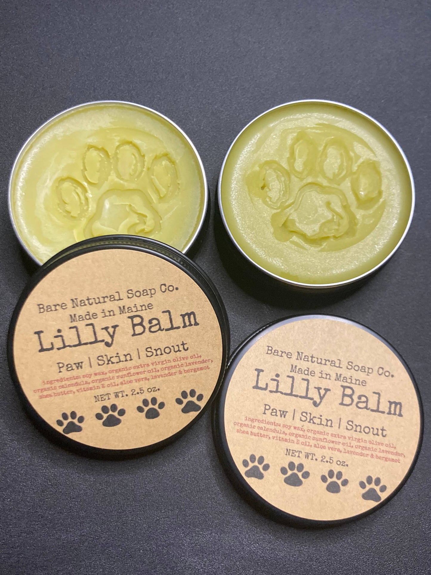 Bare Natural Soap Co - USA Made - Lilly Balm | Dog Salve | Paw | Skin | Snout | Made in Maine
