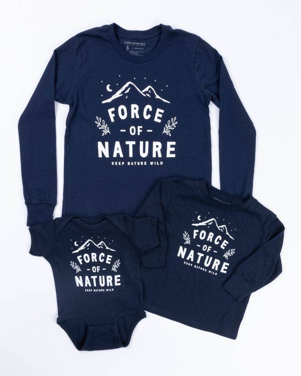 Keep Nature Wild - USA Made - Force of Nature Baby Bodysuit | Navy - USA Made