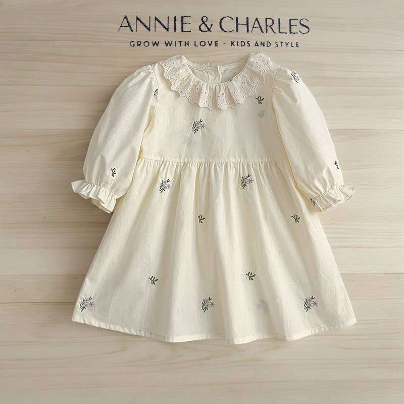 Annie & Charles® - Made in Austria - Baby Bloomer/Dress with Collar (Spring Flowers)