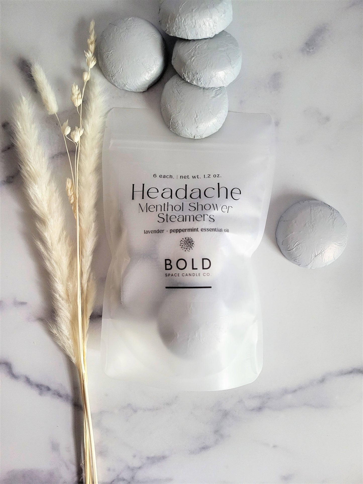 Bold Space Candle Co. USA - Headache - Lavender + Peppermint Menthol Shower Steamers