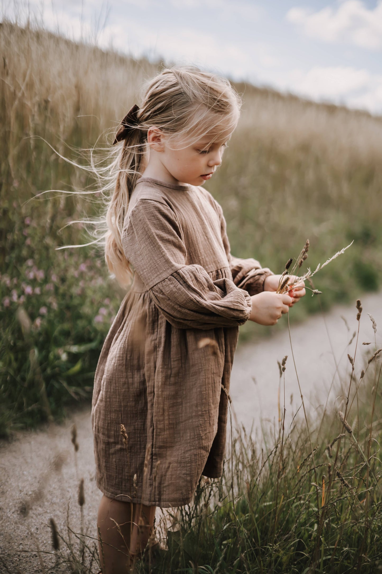 Annie & Charles® - Made in Austria - Organic cotton muslin dress NOAH: Cream