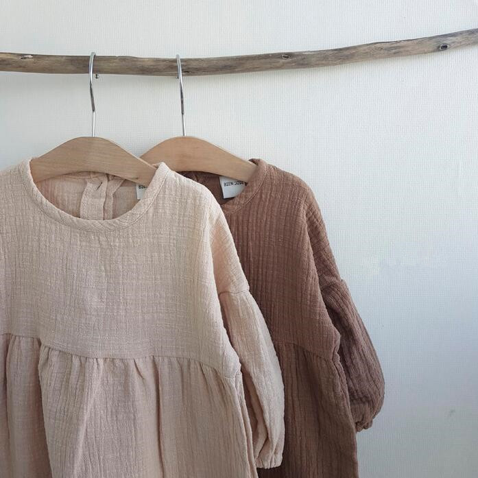 Annie & Charles® - Made in Austria - Organic cotton muslin dress NOAH: Cream