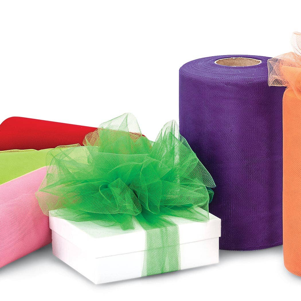 Value Color Tulle Packaging Ribbon: 1 Pack / 6"x100 yards / Mountain Mist