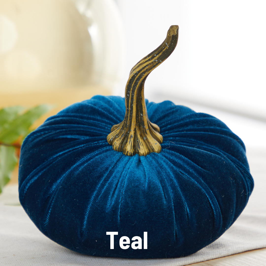 Your Heart's Content - USA Made - Pumpkin Large Velvet, Fall Decor: Luxe Clover Green