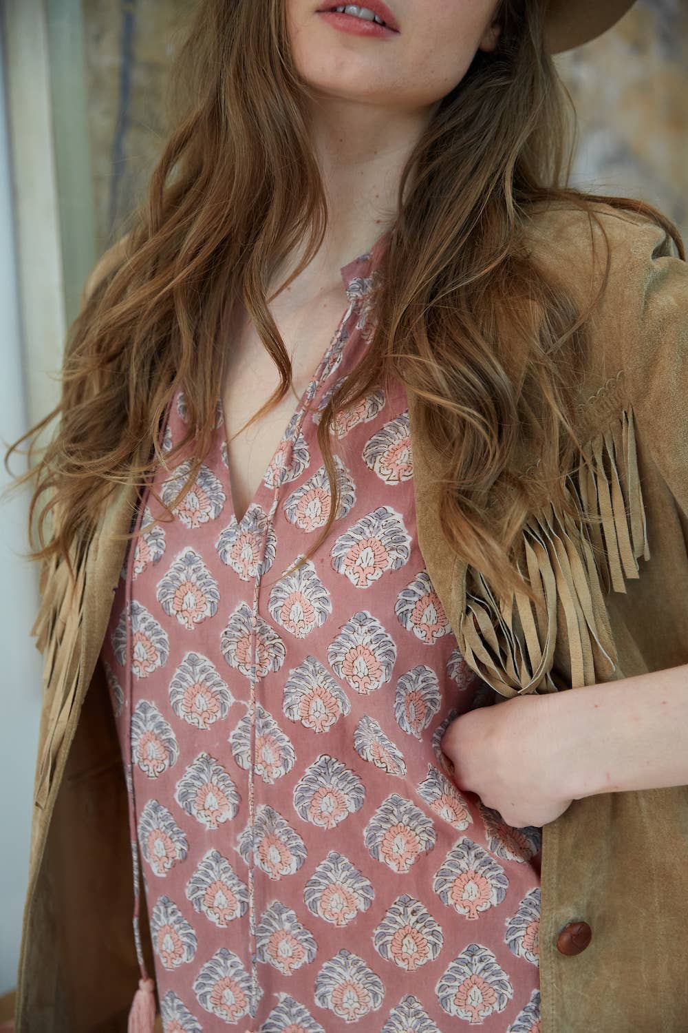 The Fox & The Mermaid - Block Printed Cotton Dress (Kaishori)