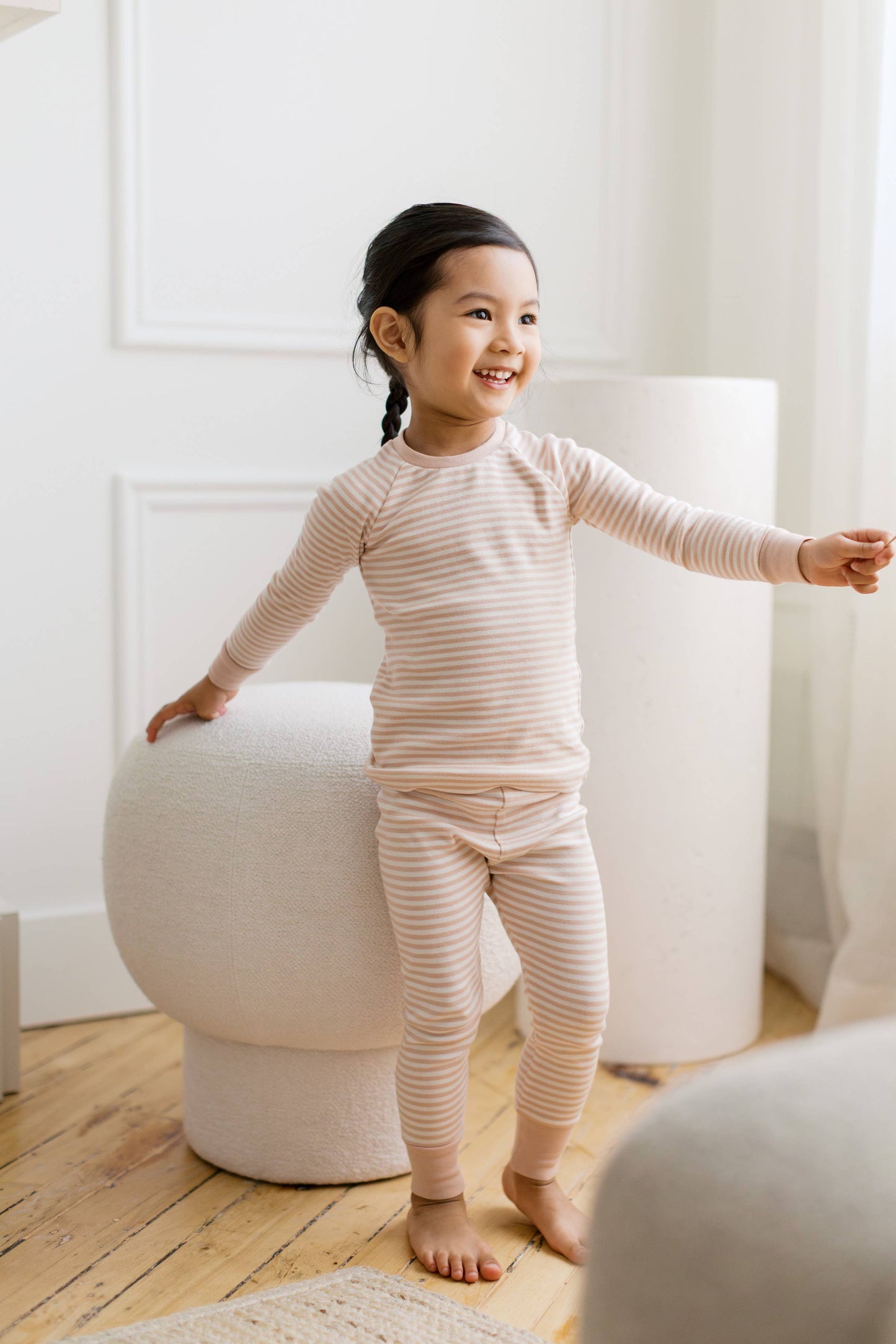 Colored Organics - 2 Piece Long Sleeve Jammie Set - Stripe Collection: Ballet Stripe