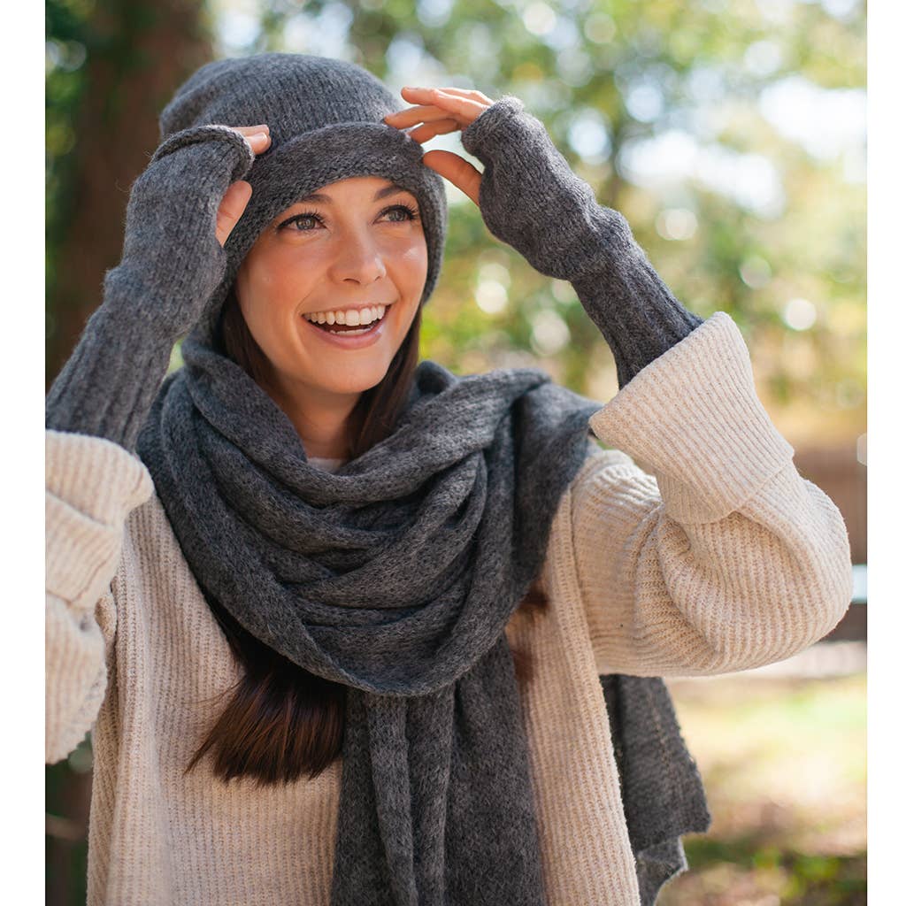 Slate & Salt - Charcoal Essential Knit Alpaca Beanie Hat