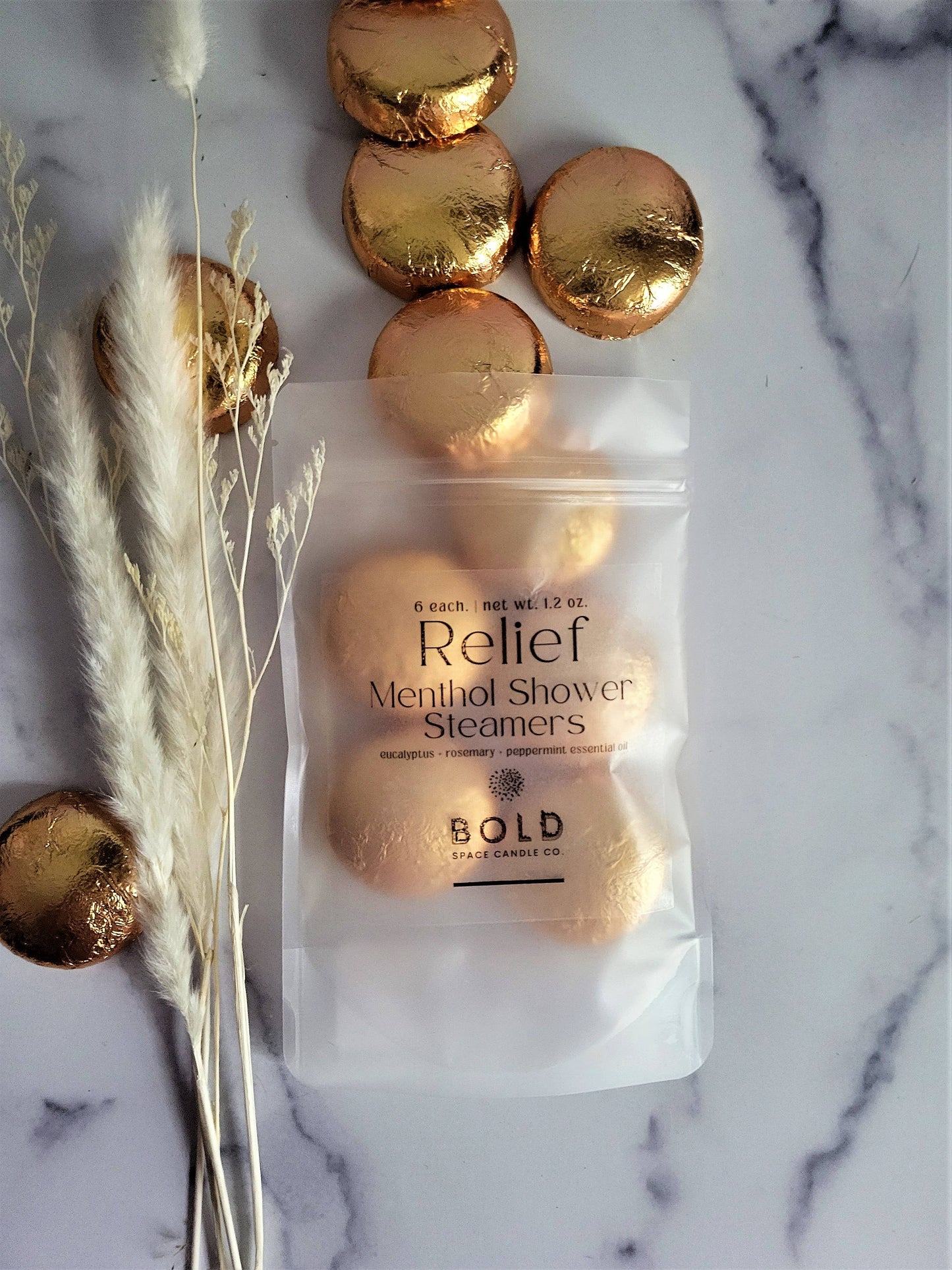Bold Space Candle Co. USA - Relief - Eucalyptus & Rosemary Menthol Shower Steamers