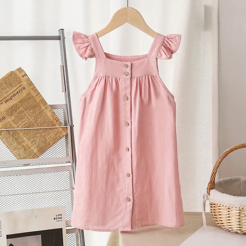 Annie & Charles® - Made in Austria - linen buttoned dress: Verdure
