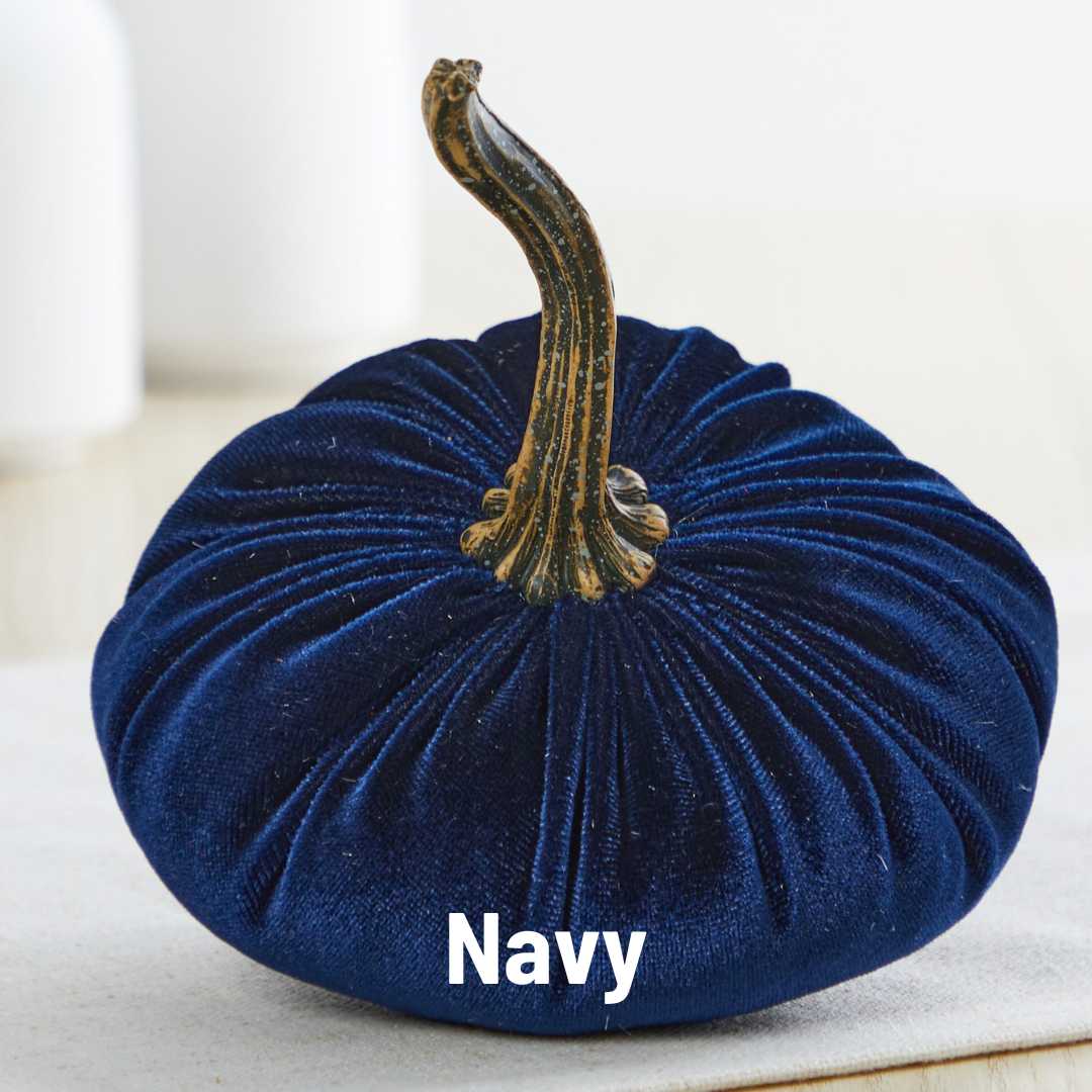 Your Heart's Content - USA Made - Pumpkin Small Velvet Fall Decor: Gold