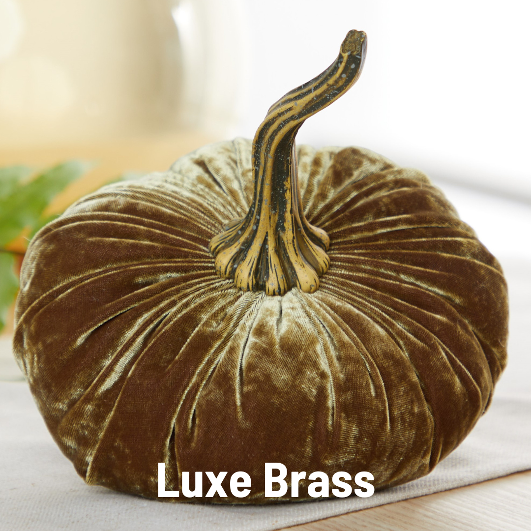 Your Heart's Content - USA Made - Pumpkin Large Velvet, Fall Decor: Luxe Clover Green