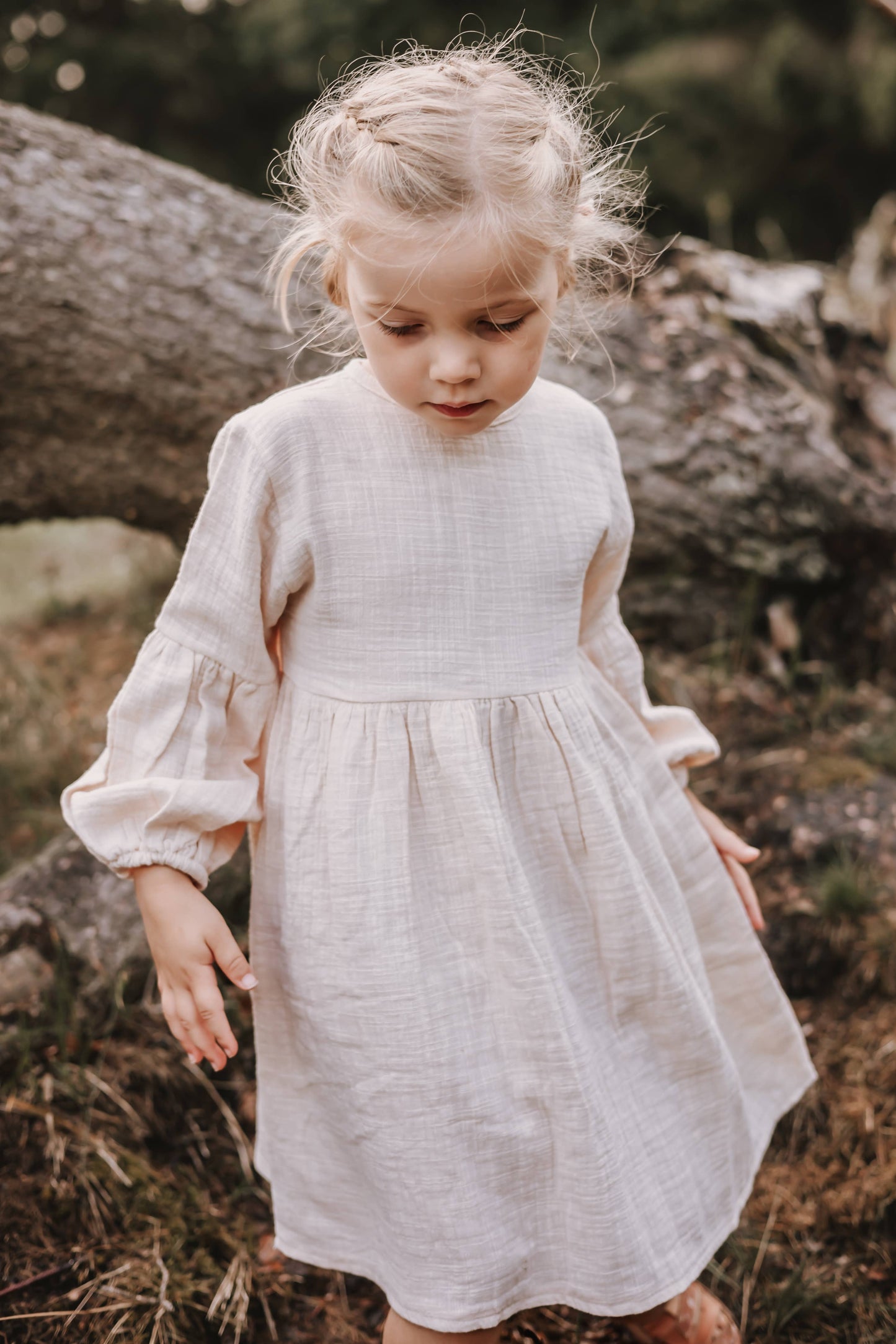 Annie & Charles® - Made in Austria - Organic cotton muslin dress NOAH: Cream