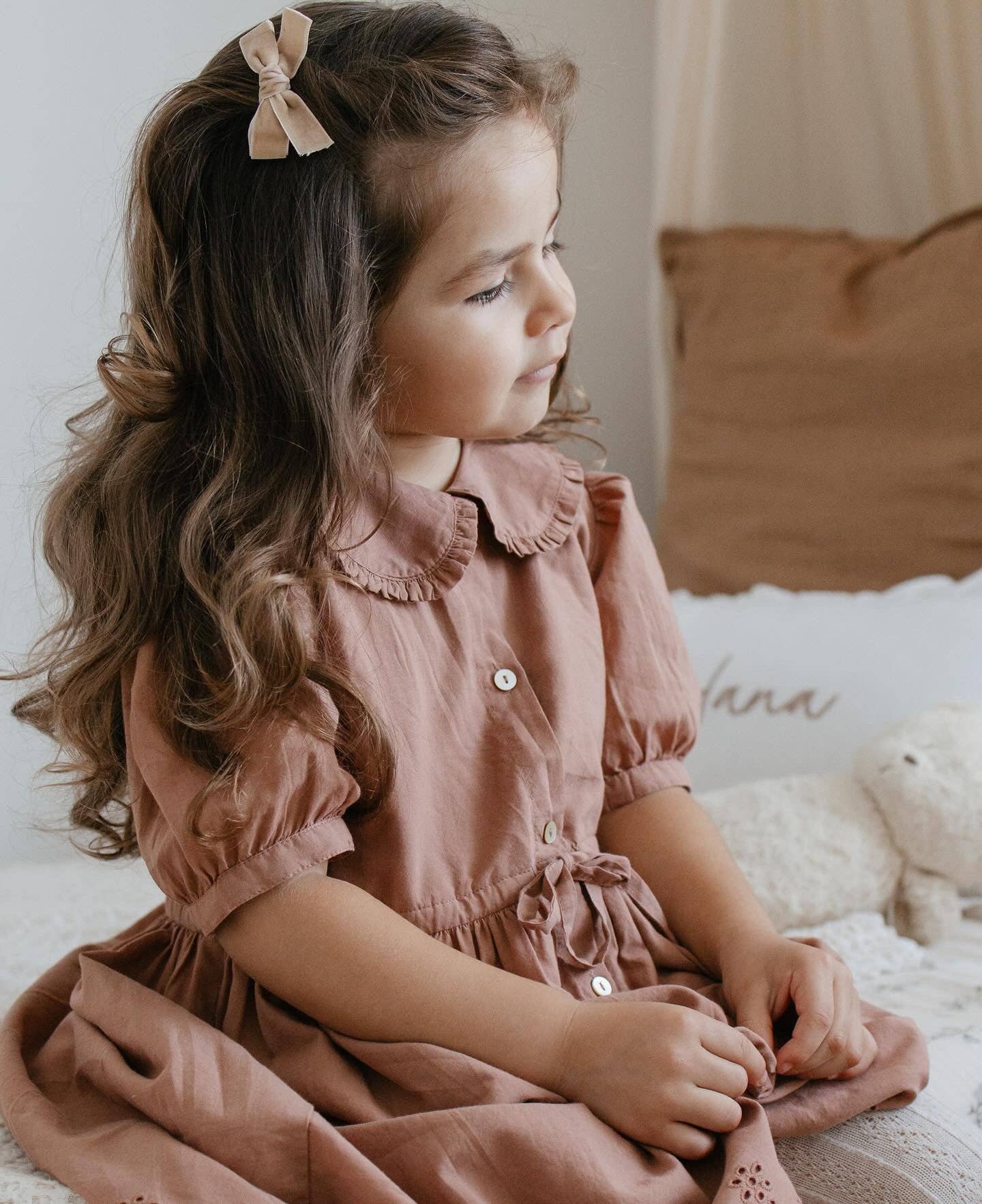 Aurora | Ruffle Collar Cotton Dress | Chocolat: 3Y