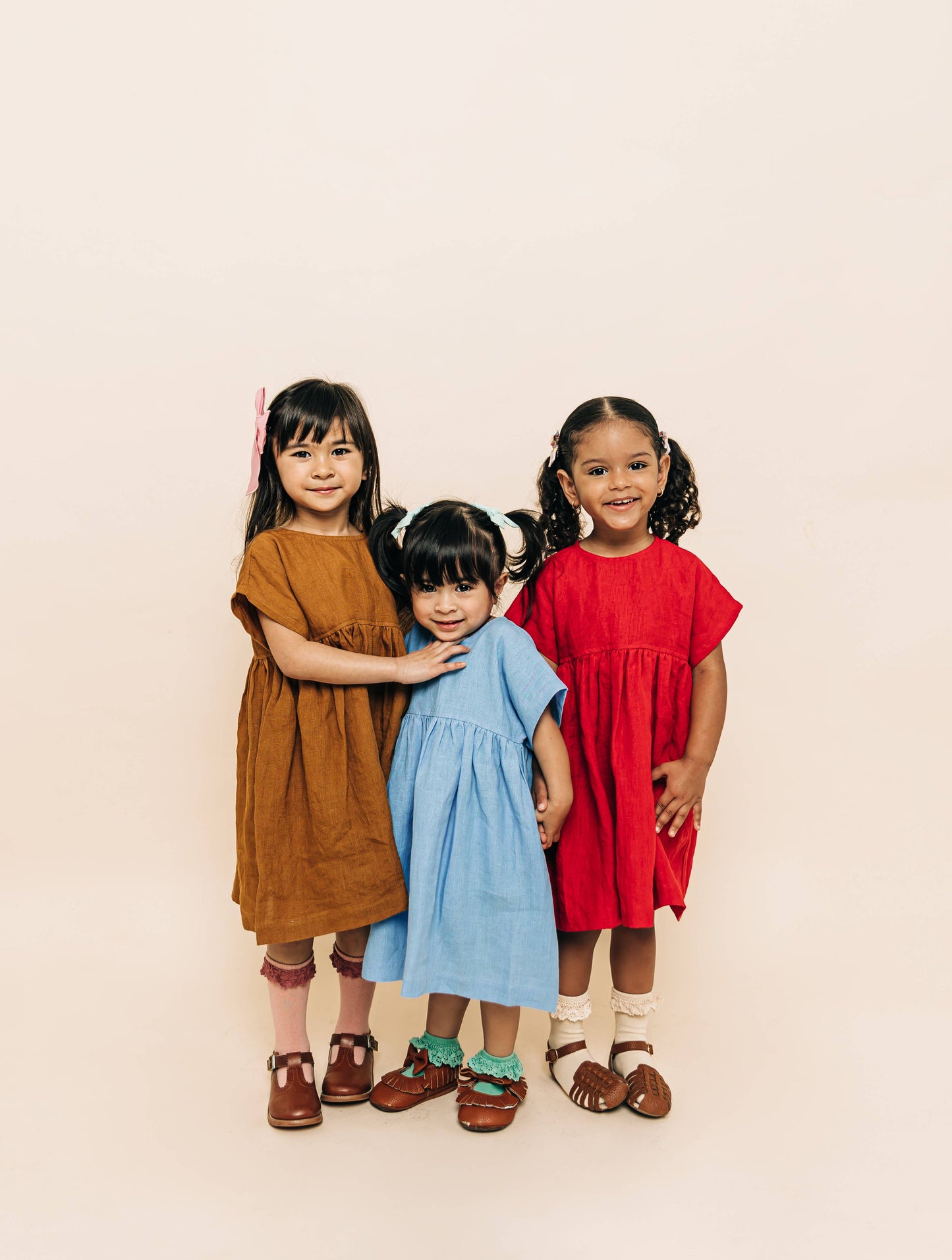 Linen Girl Dress: Mauve / 5T