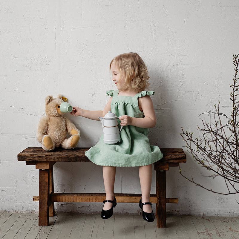 Annie & Charles® - Made in Austria - linen buttoned dress: Verdure
