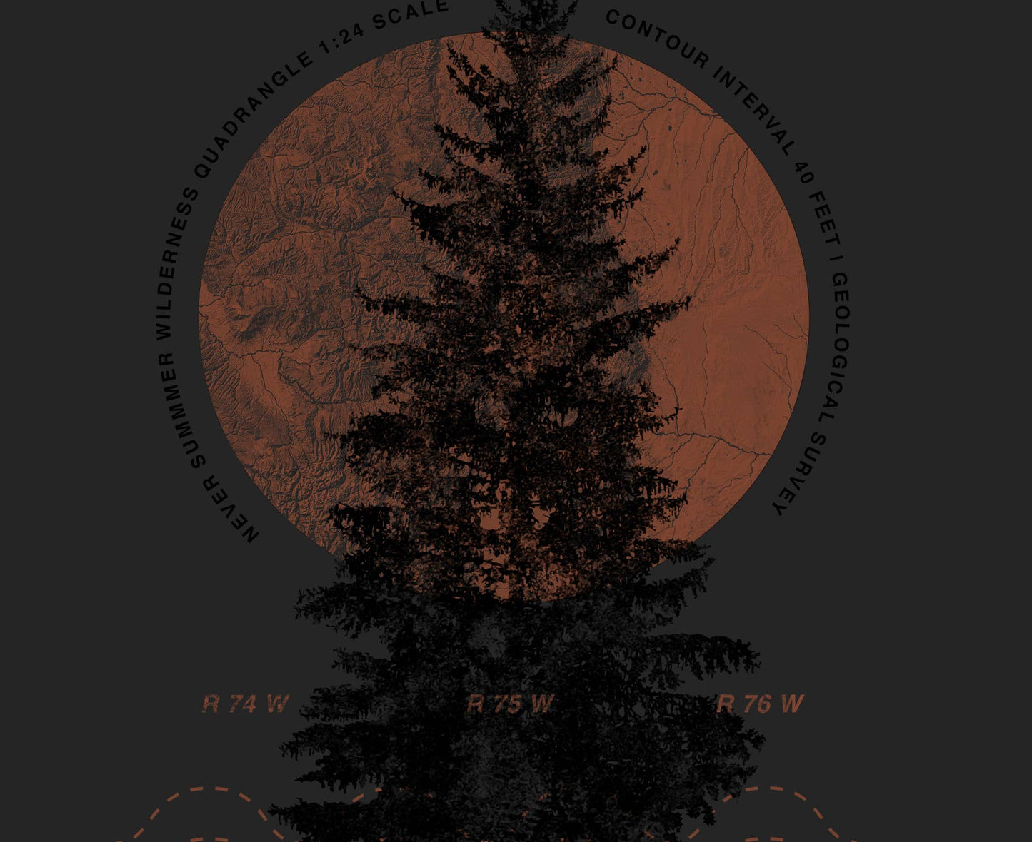 Black Lantern - Map of the Pines - Men's/Unisex T-Shirt: Dark Heather / Small