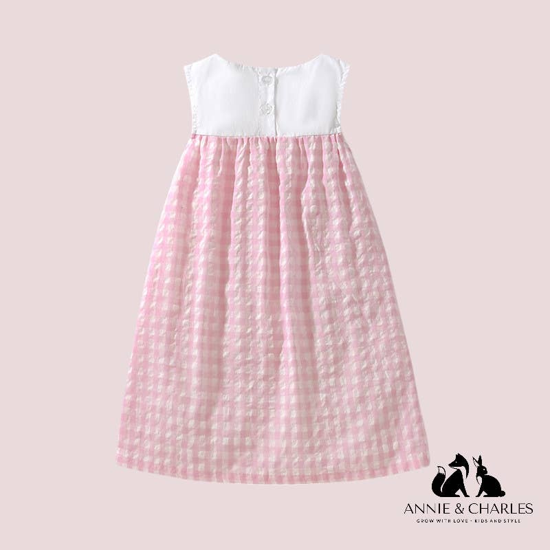Annie & Charles® Summer Dress with Collar OLLIE: Pink / 5-6Y