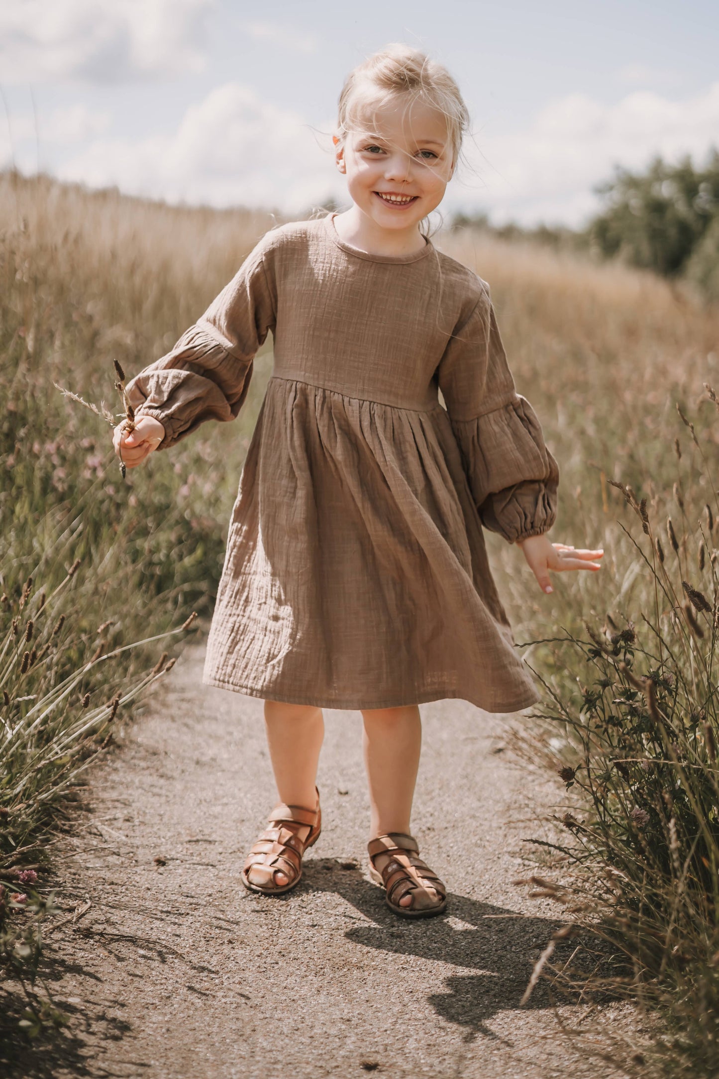 Annie & Charles® - Made in Austria - Organic cotton muslin dress NOAH: Cream