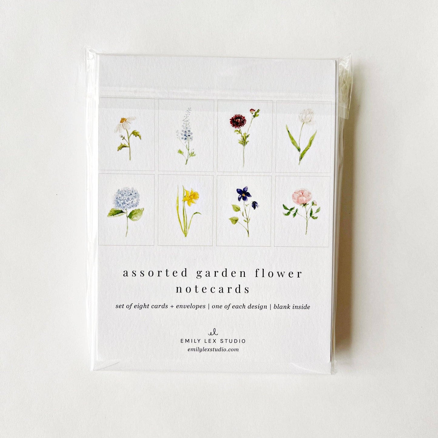 Emily Lex - Assorted garden flowers notecard set