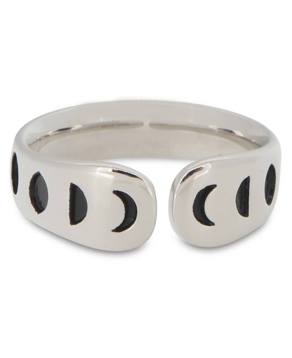 Be The Change Moon Phase Inspirational Sterling Silver Ring