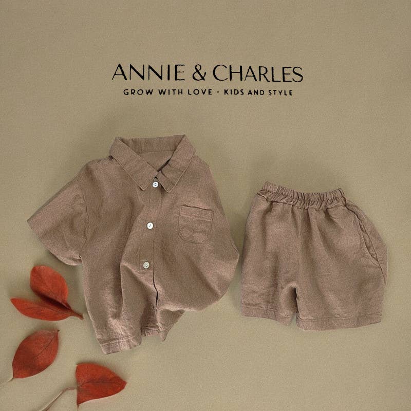 Annie & Charles® summer cotton set KAY: Beige / 12-18M