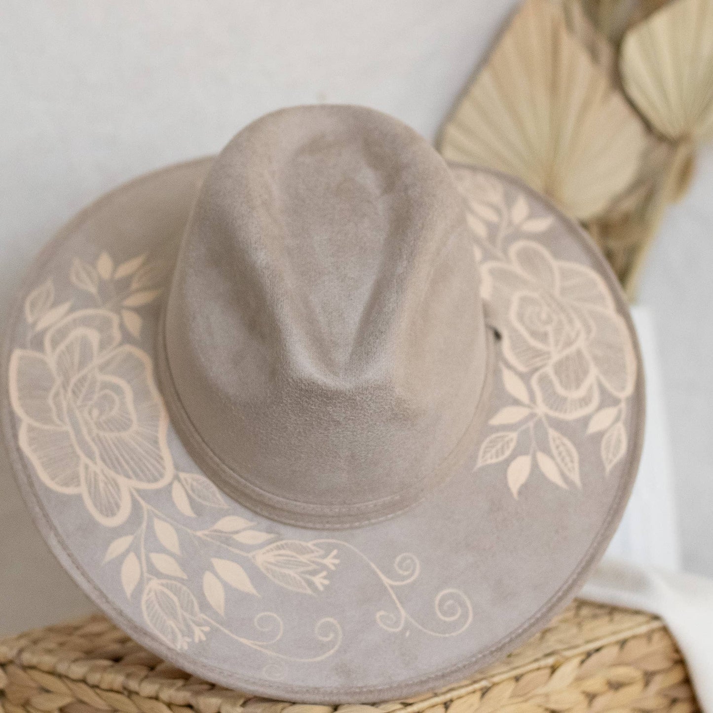 Origin Mexico - Rosario Hand Painted Western Boho Hat - Tan and Sand