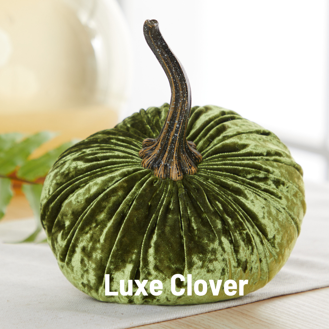 Your Heart's Content - USA Made - Pumpkin Large Velvet, Fall Decor: Luxe Clover Green