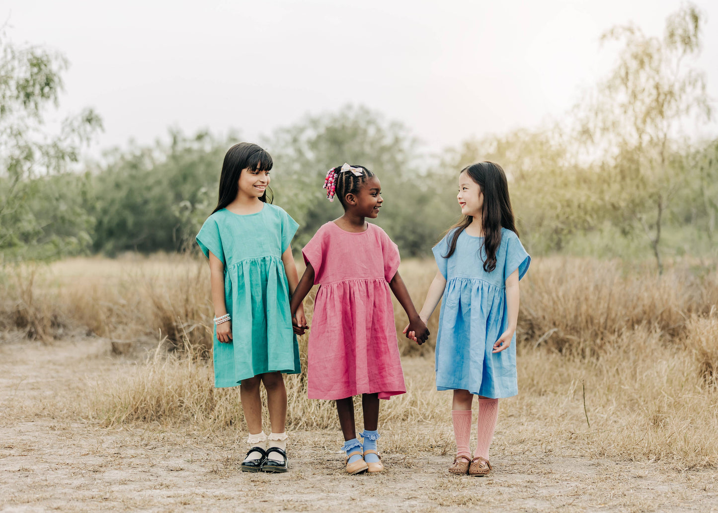 Linen Girl Dress: Mauve / 5T