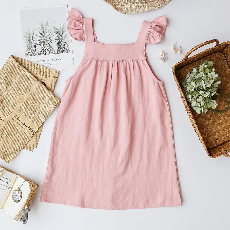 Annie & Charles® - Made in Austria - linen buttoned dress: Verdure