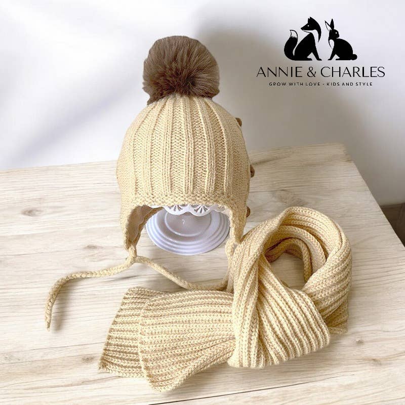 Annie & Charles® set children's hat with scarf: Mousse