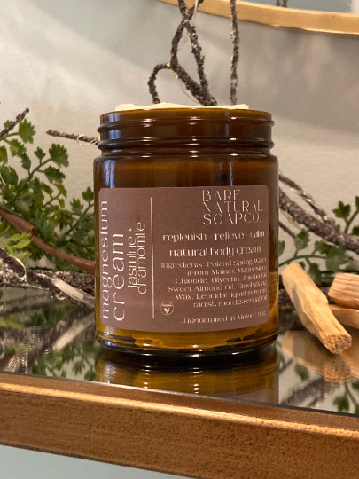 Bare Natural Soap Co - USA Made - Magnesium Body Cream: Unscented / 9oz.