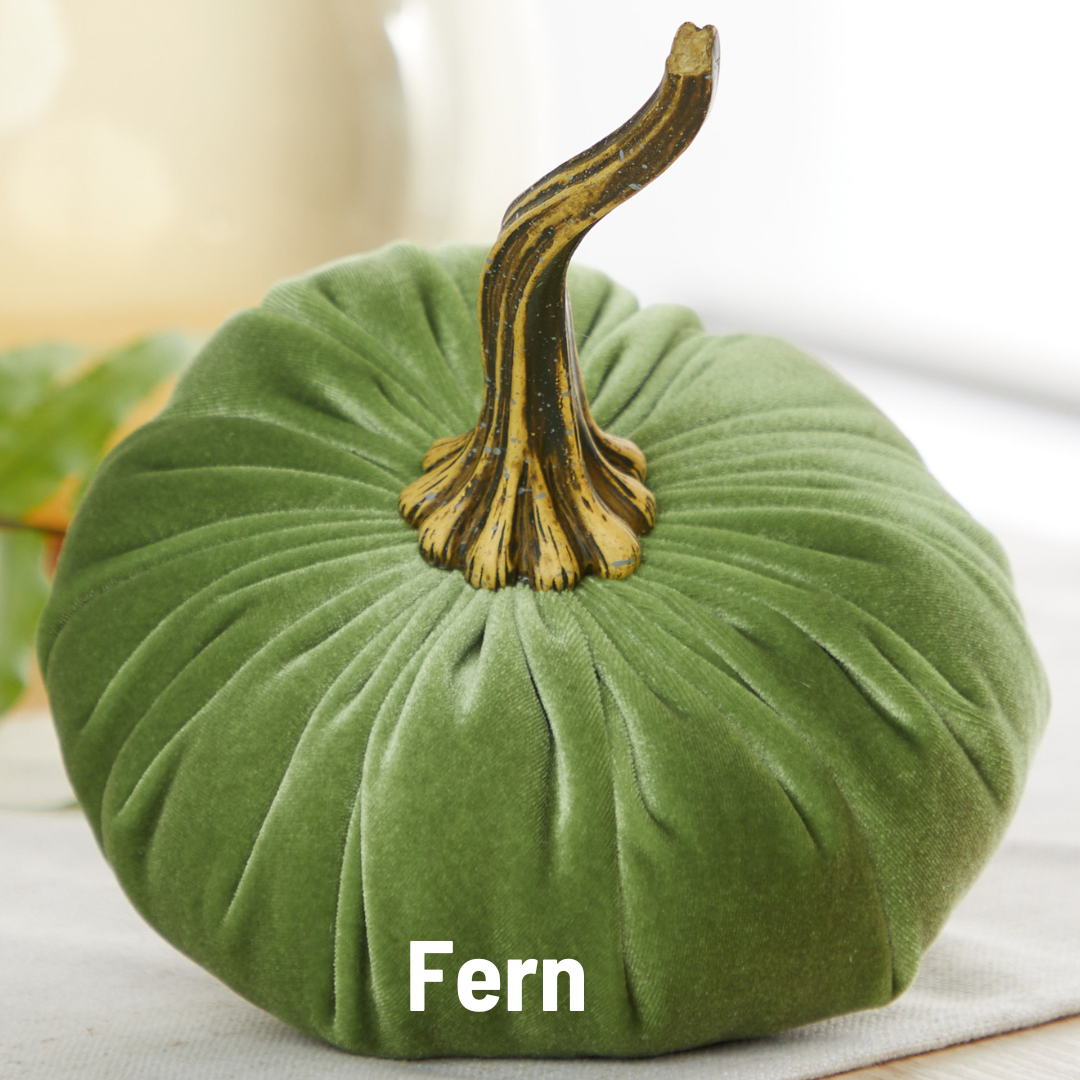 Your Heart's Content - USA Made - Pumpkin Large Velvet, Fall Decor: Luxe Clover Green