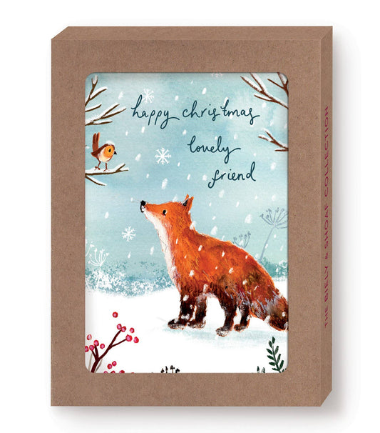 Biely & Shoaf Fox Lovely Friend Boxed Holiday Cards - Set of 10