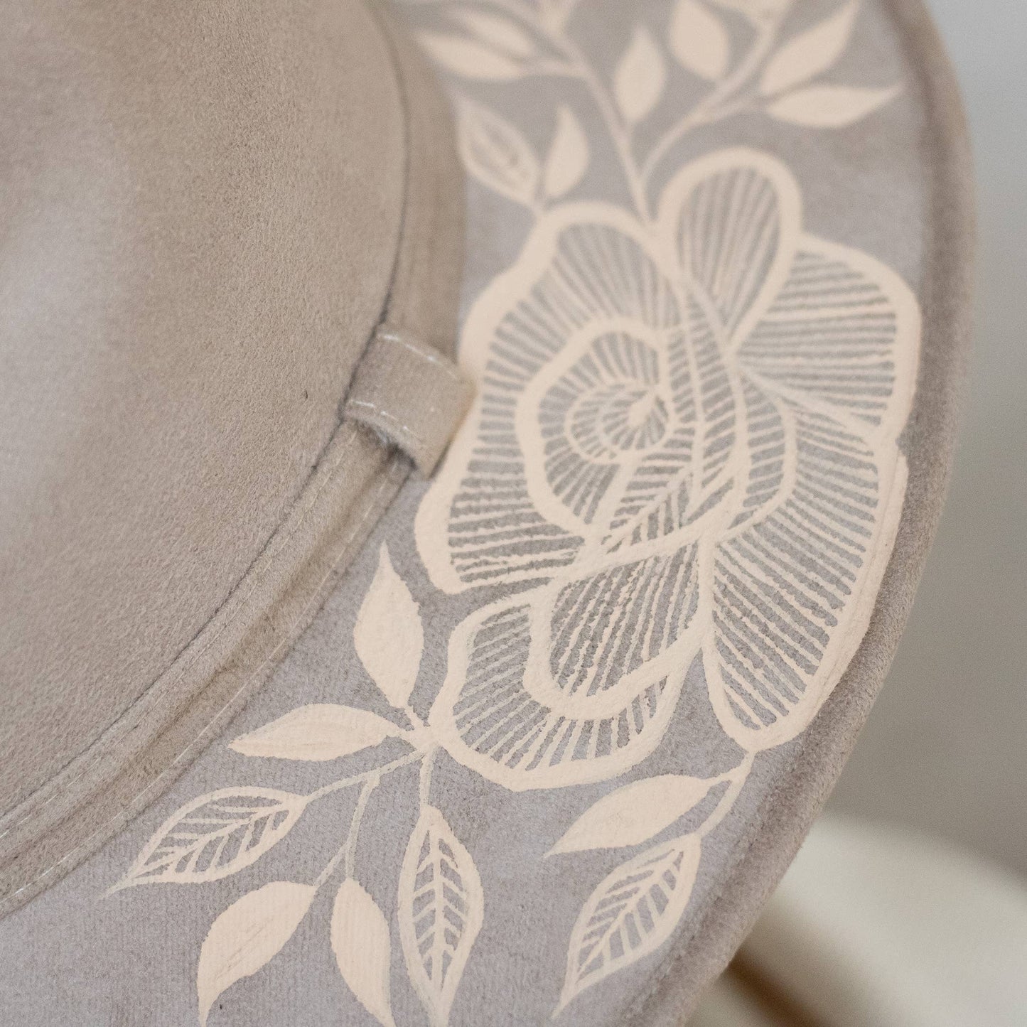Origin Mexico - Rosario Hand Painted Western Boho Hat - Tan and Sand