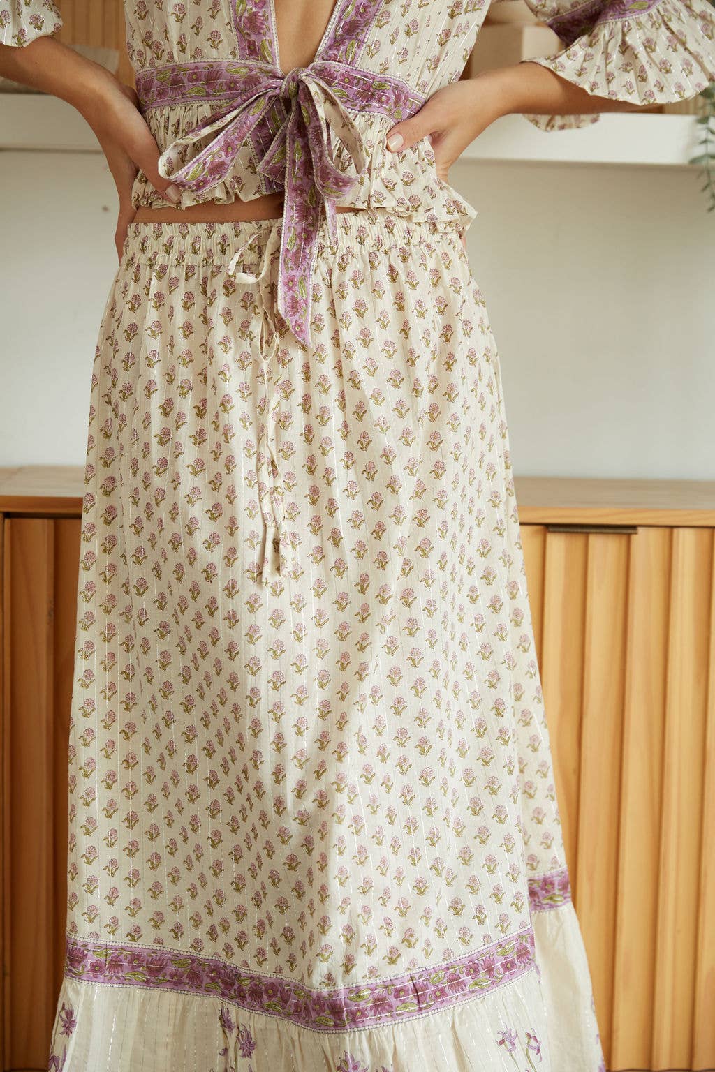 The Fox & The Mermaid - Lurex Top and Skirt: Matching Set (Adya): M