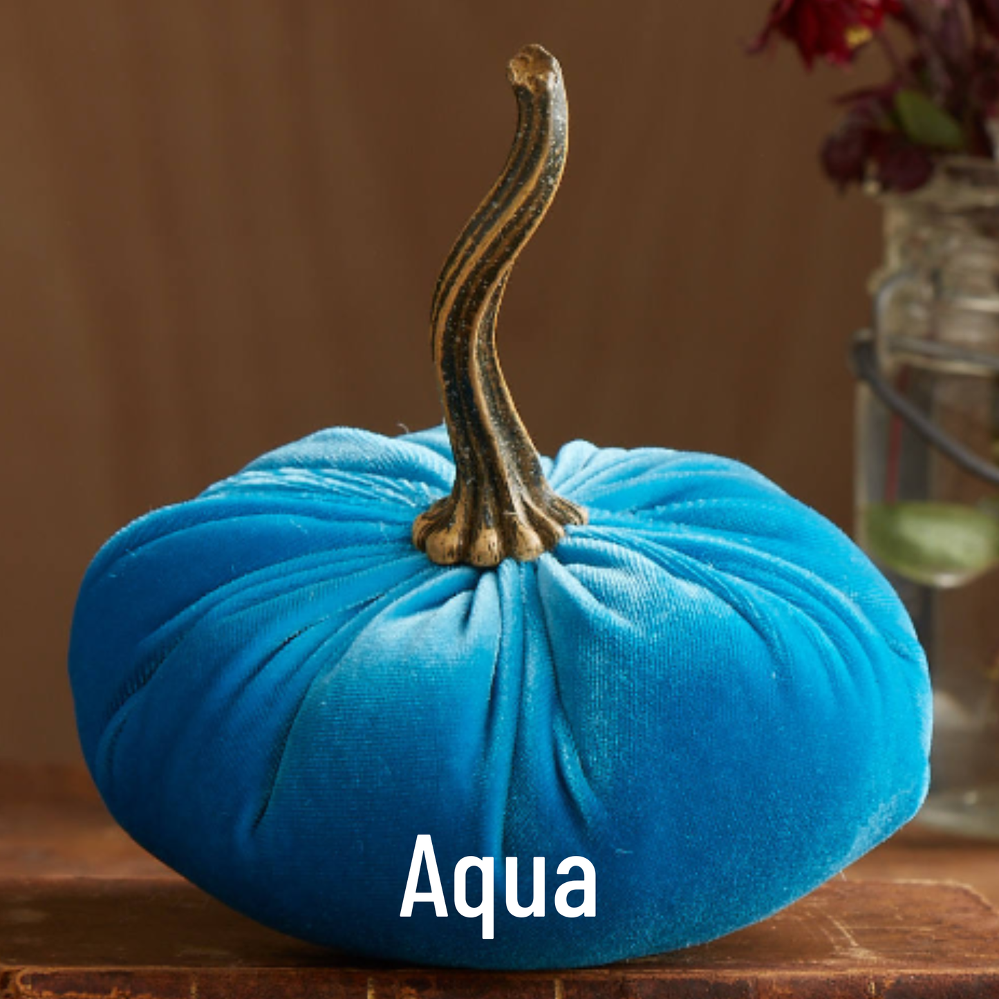 Your Heart's Content - USA Made - Pumpkin Large Velvet, Fall Decor: Luxe Clover Green