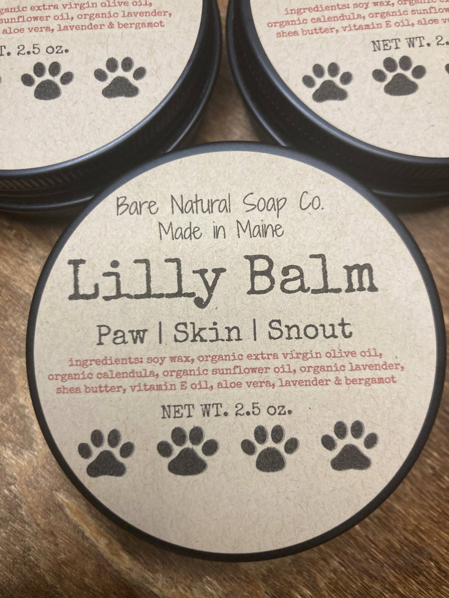 Bare Natural Soap Co - USA Made - Lilly Balm | Dog Salve | Paw | Skin | Snout | Made in Maine