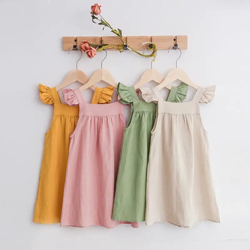 Annie & Charles® - Made in Austria - linen buttoned dress: Verdure