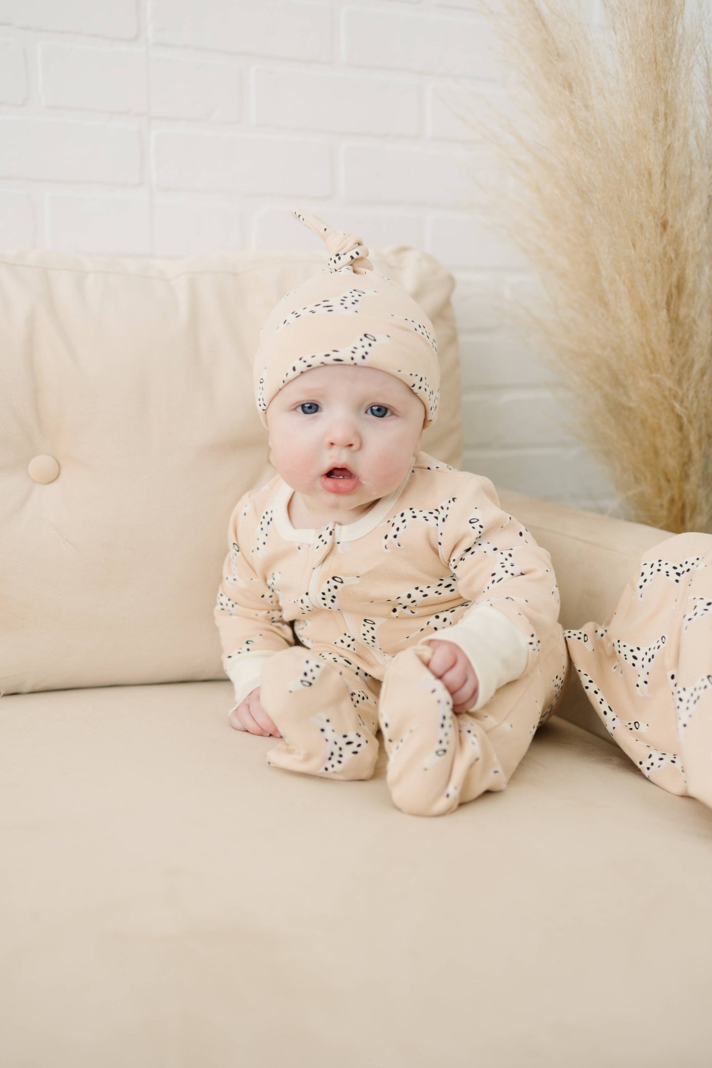 Organic Cotton Zippy Footed - Dalmatian: 18-24