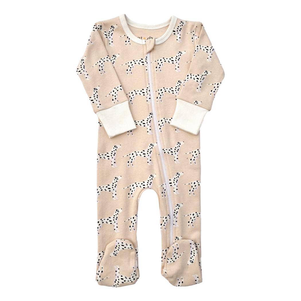 Organic Cotton Zippy Footed - Dalmatian: 18-24