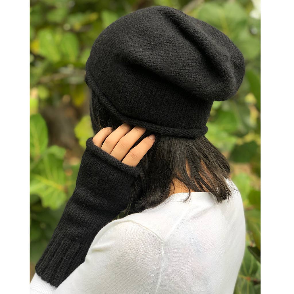 Slate & Salt - Black Essential Knit Alpaca Beanie Hat