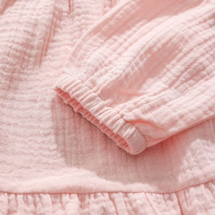 Annie & Charles® organic muslin dress with ruffles: Pink / 5-6Y
